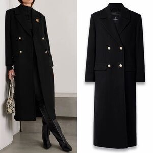 Anine Bing Raleigh double-breasted herringbone wool-blend coat Large NEW! NWT!